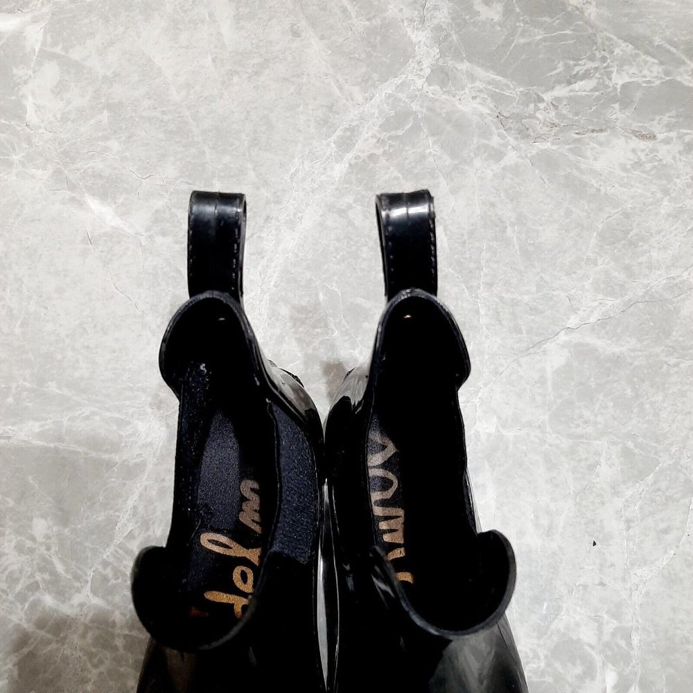 Sam Edelman Glossy Chelsea Rain Boots Protective Blk Rubber Women's SZ 6 - Picture 3 of 6